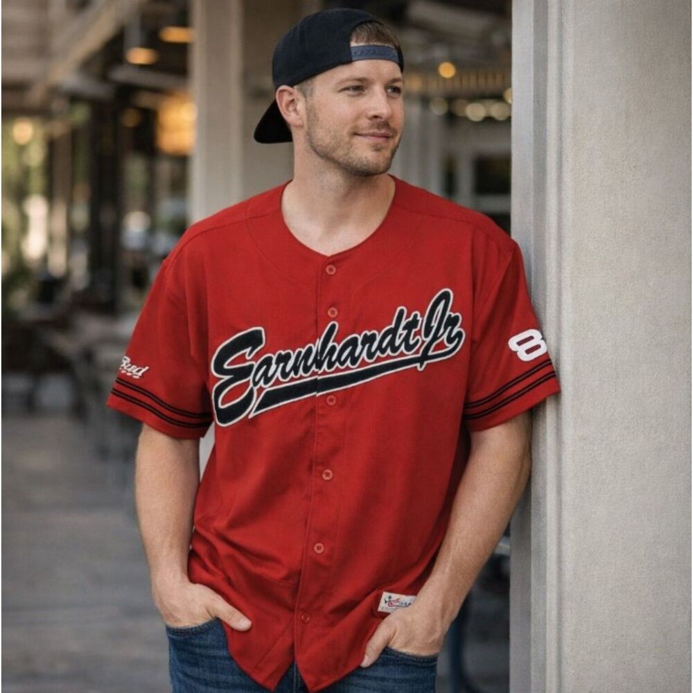 Dale Earnhardt Jr #8 Budweiser Chase Authentics Red Jersey Men’s L